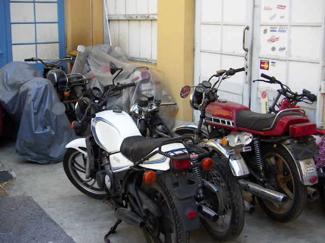 Some of the saved bikes in front of my workshop